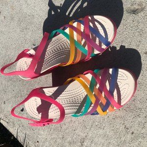 Rainbow Croc Jelly Heels